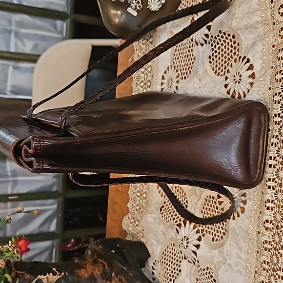 Vintage Brighton Donna Classic Tote Chocolate Croco Leather Shoulder Bag Purse - Picture 4 of 16